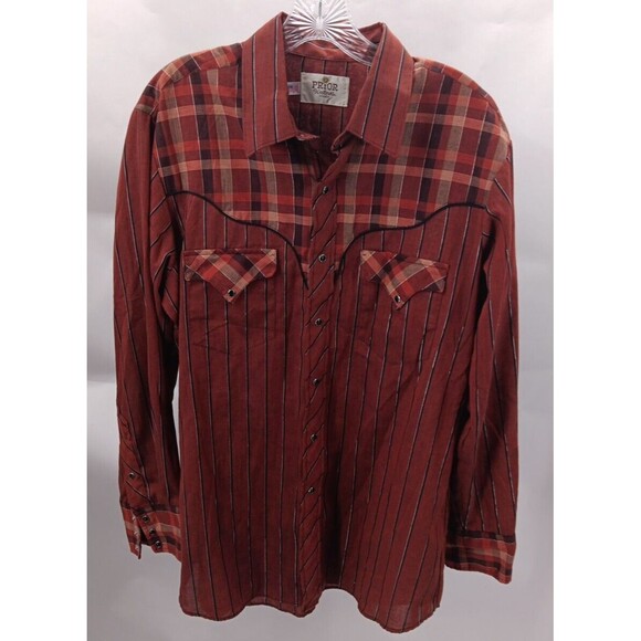 Prior Other - Prior Western Shirt Men’s Denver Made In USA Snap Button Long Sleeve Rockabilly